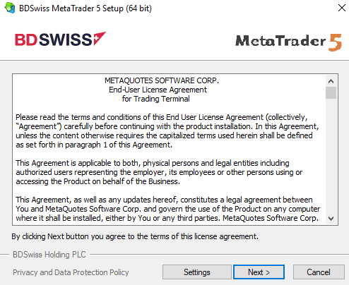 MT5 QCS Holding Trading Installation